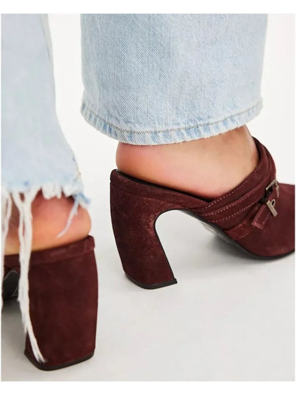 FREE PEOPLE Date Night Heeled Mules / Port Royale Suede - Picture 2 of 10
